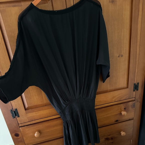 Ramy Brook Drop-Waist Dress with Sheer Sleeve Inserts - Size S - Picture 1 of 11